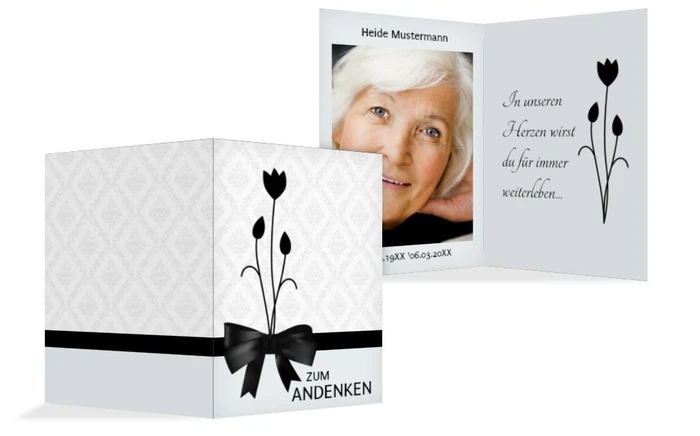 Sterbebildkarte Schleife