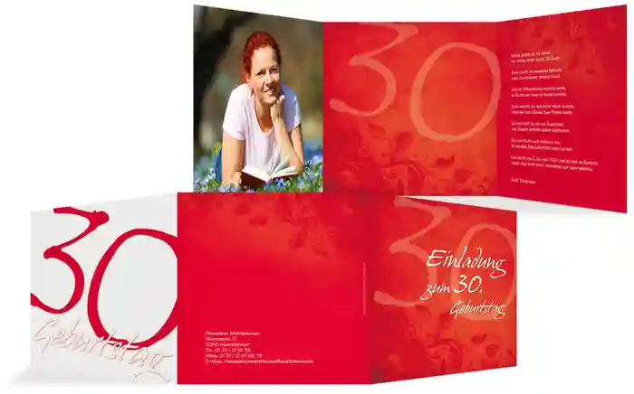 Geburtstagseinladung floral verspielt 30 Foto