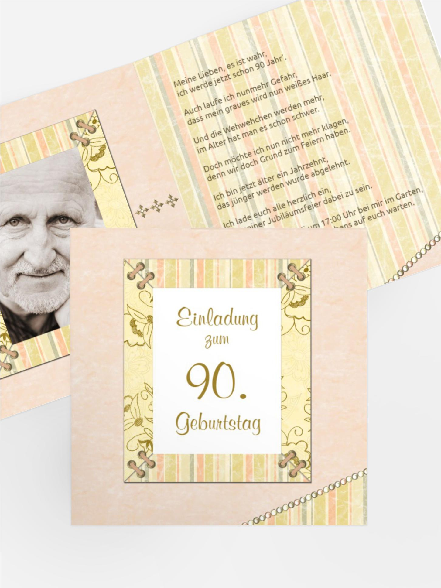 Geburtstagseinladungskarte Nostalgie 90 Foto