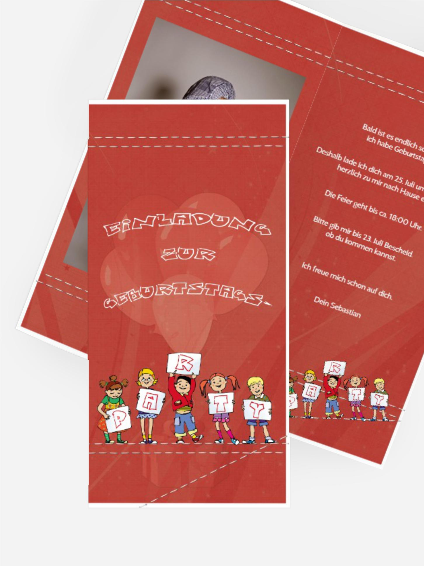 Geburtstagseinladung Party Kids Foto