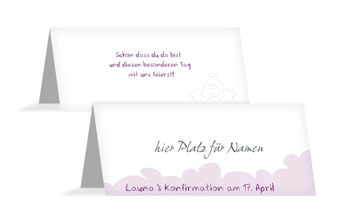 Tischkarte Konfirmation Engelchen Mädchen