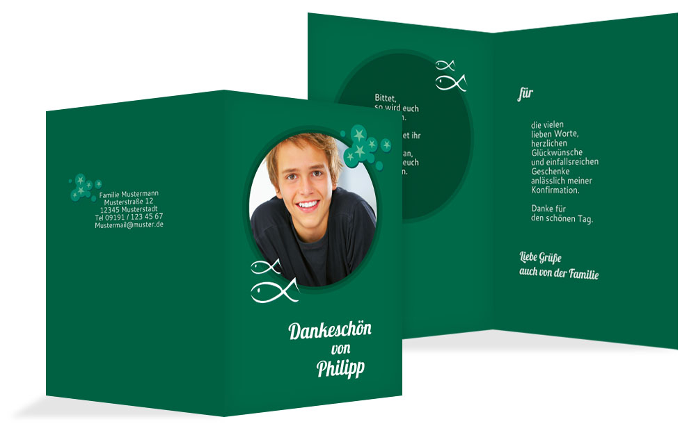 Dankeskarte Konfirmation Star