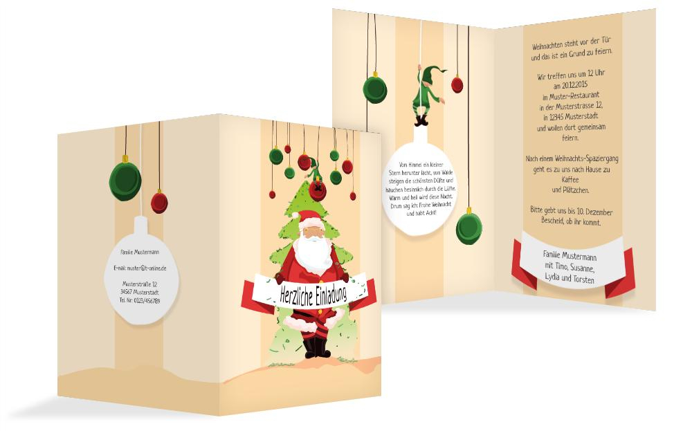 Weihnachtseinladung Wichtel