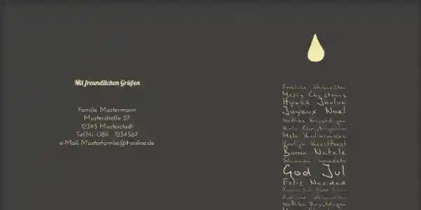 Weihnachts Grußkarte privat Schriftkerze