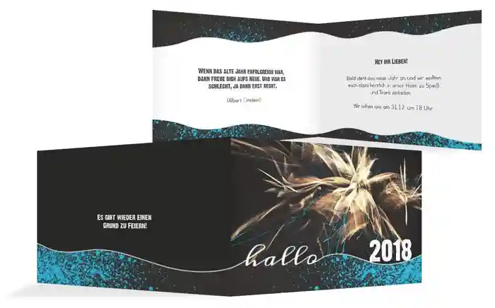 Neujahrskarte Feuerwerk