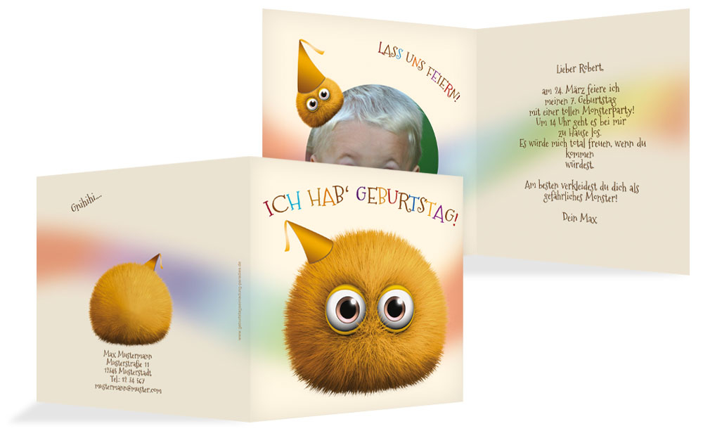 Geburtstagseinladung Flauschkugel Foto Geburtstagseinladung Flauschkugel Foto