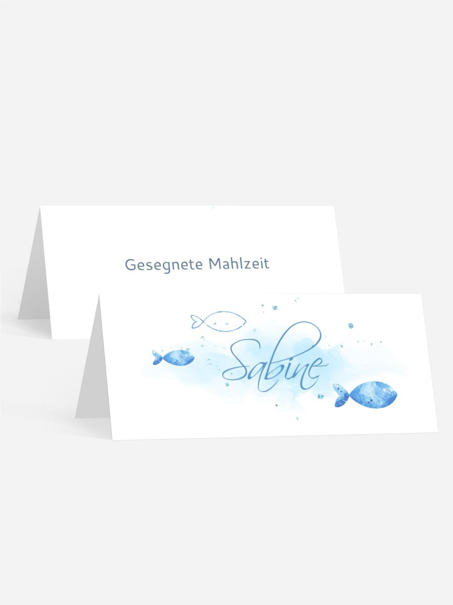 Tischkarte Kommunion Heiliger Fisch