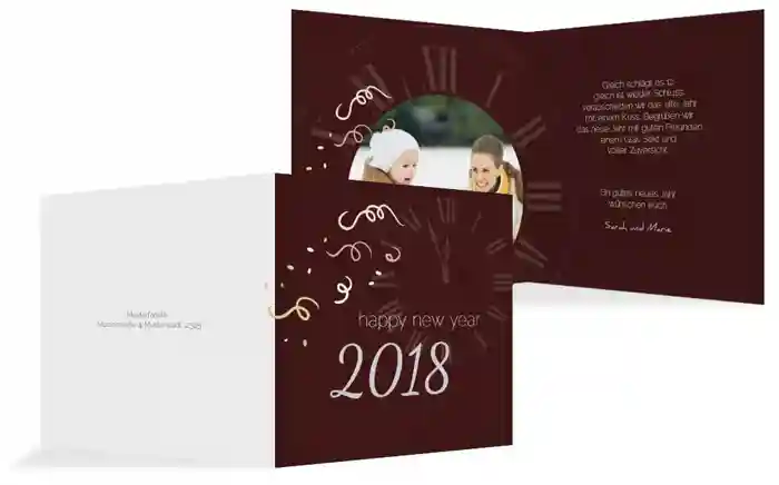 Neujahrskarte Kurz vor 12