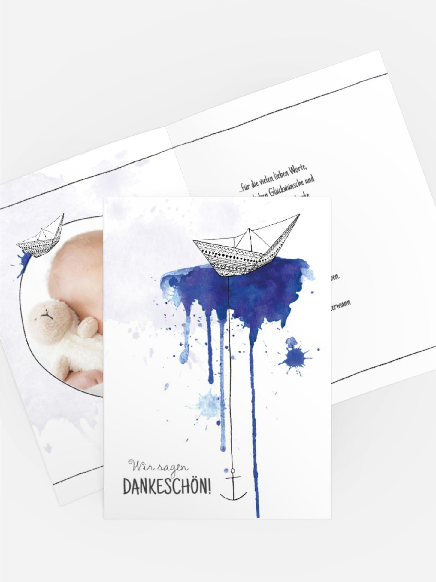 Taufe Danke Origamischiff