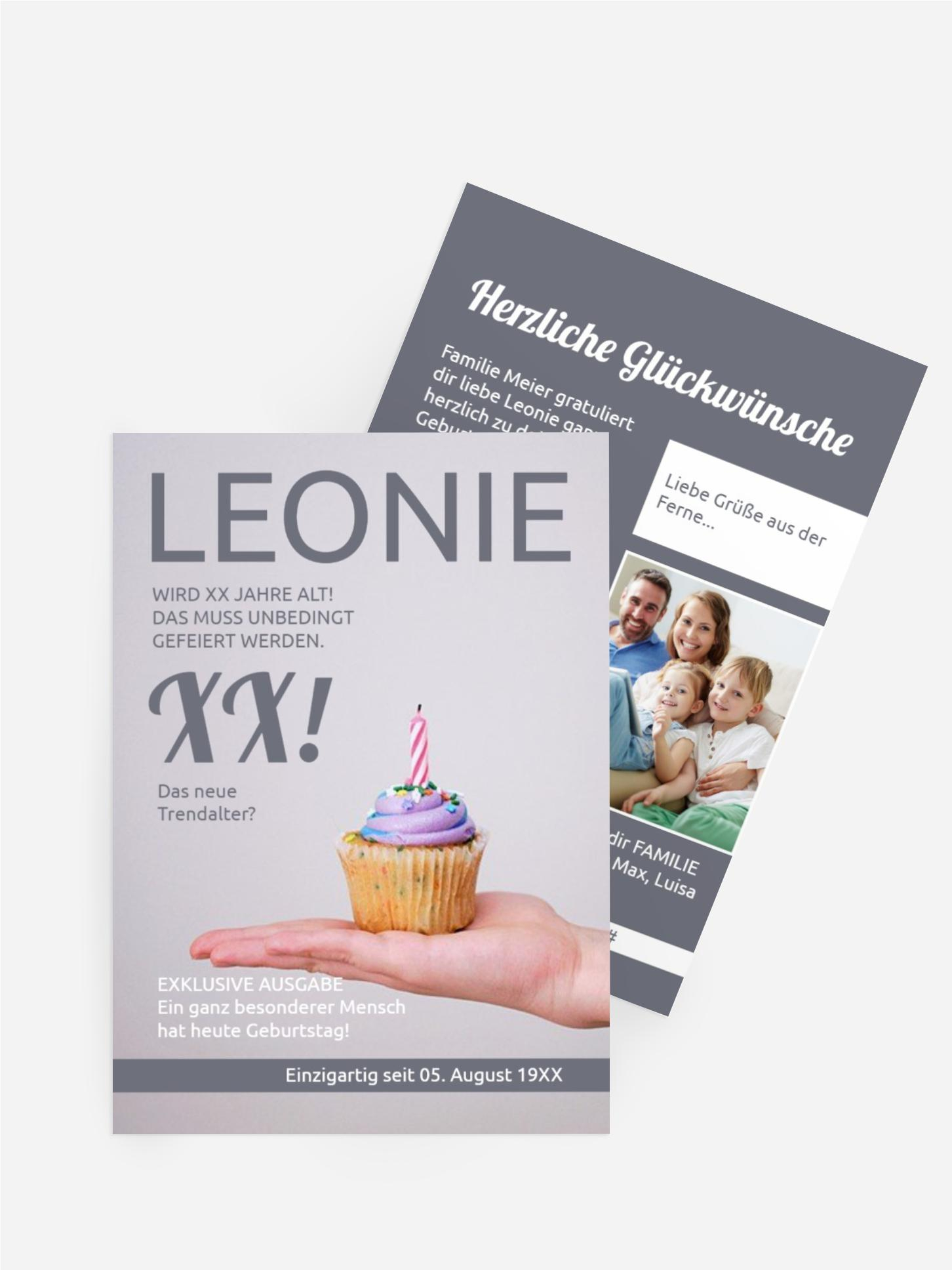 Glückwunschkarte zum Geburtstag Magazin