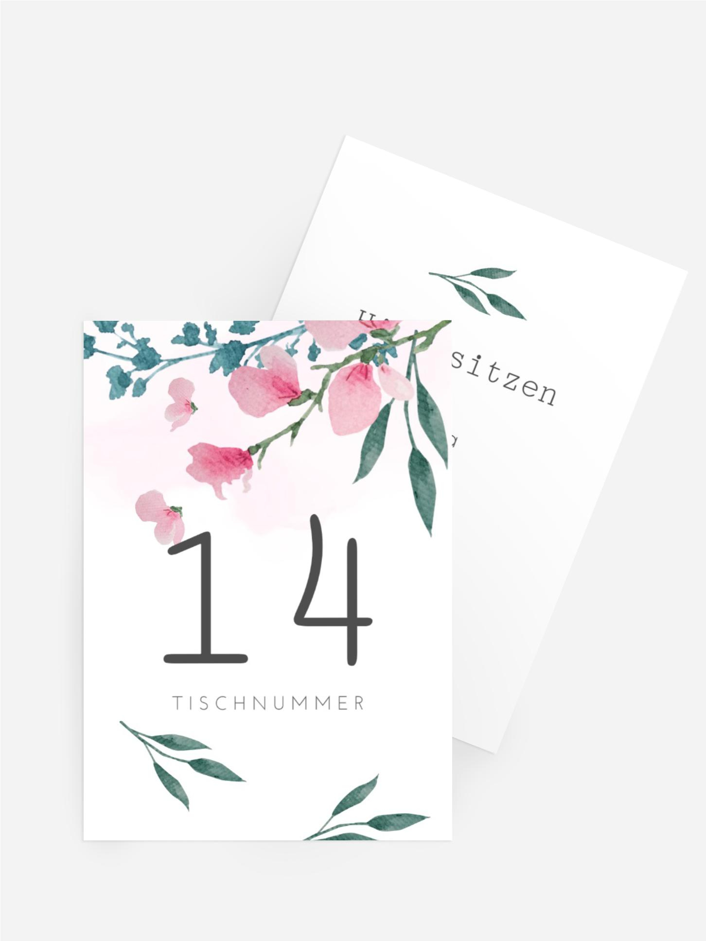 Tischnummer Hochzeit Sträußchen