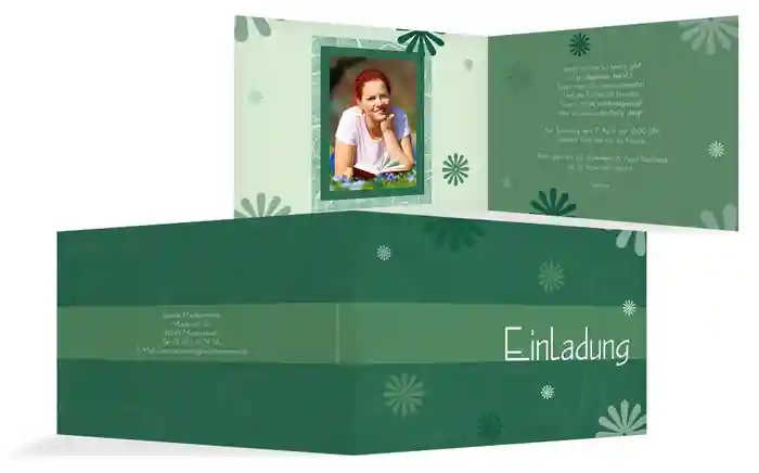 Einladungskarte classic flower Foto