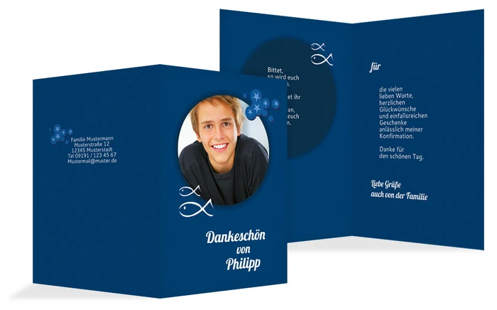 Dankeskarte Kommunion Star