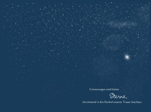 Trauerkarte starry sky hoch
