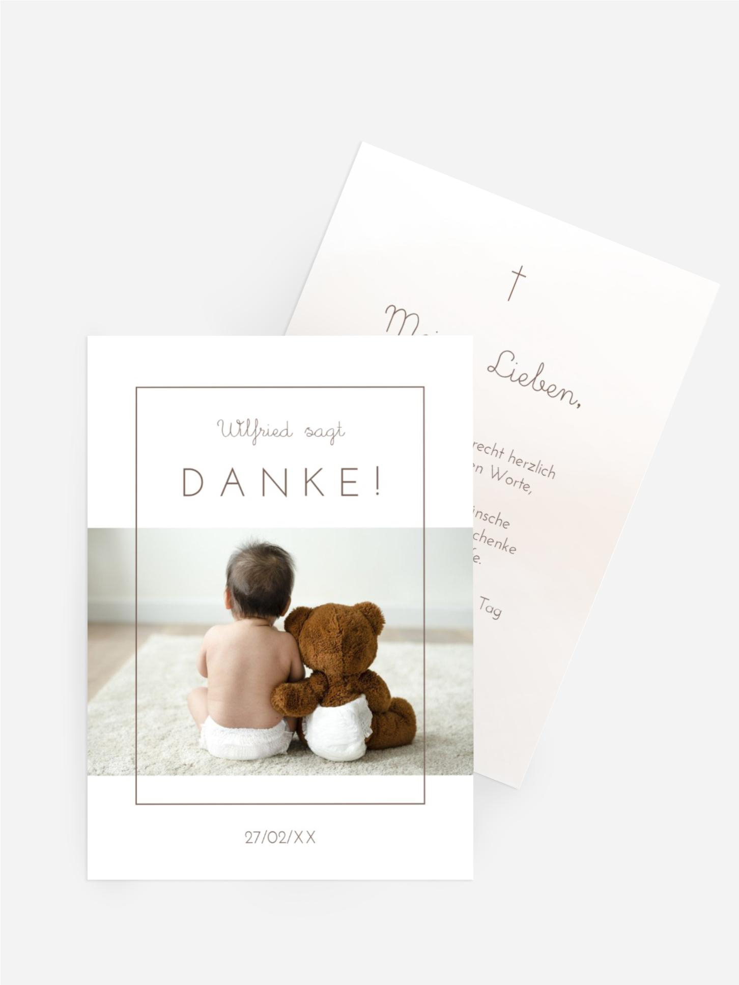 Dankeskarte Taufe lakonische Klassiker Dankeskarte Taufe lakonische Klassiker