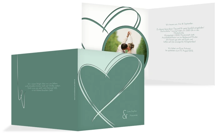 Einladungskarte Doppelherz