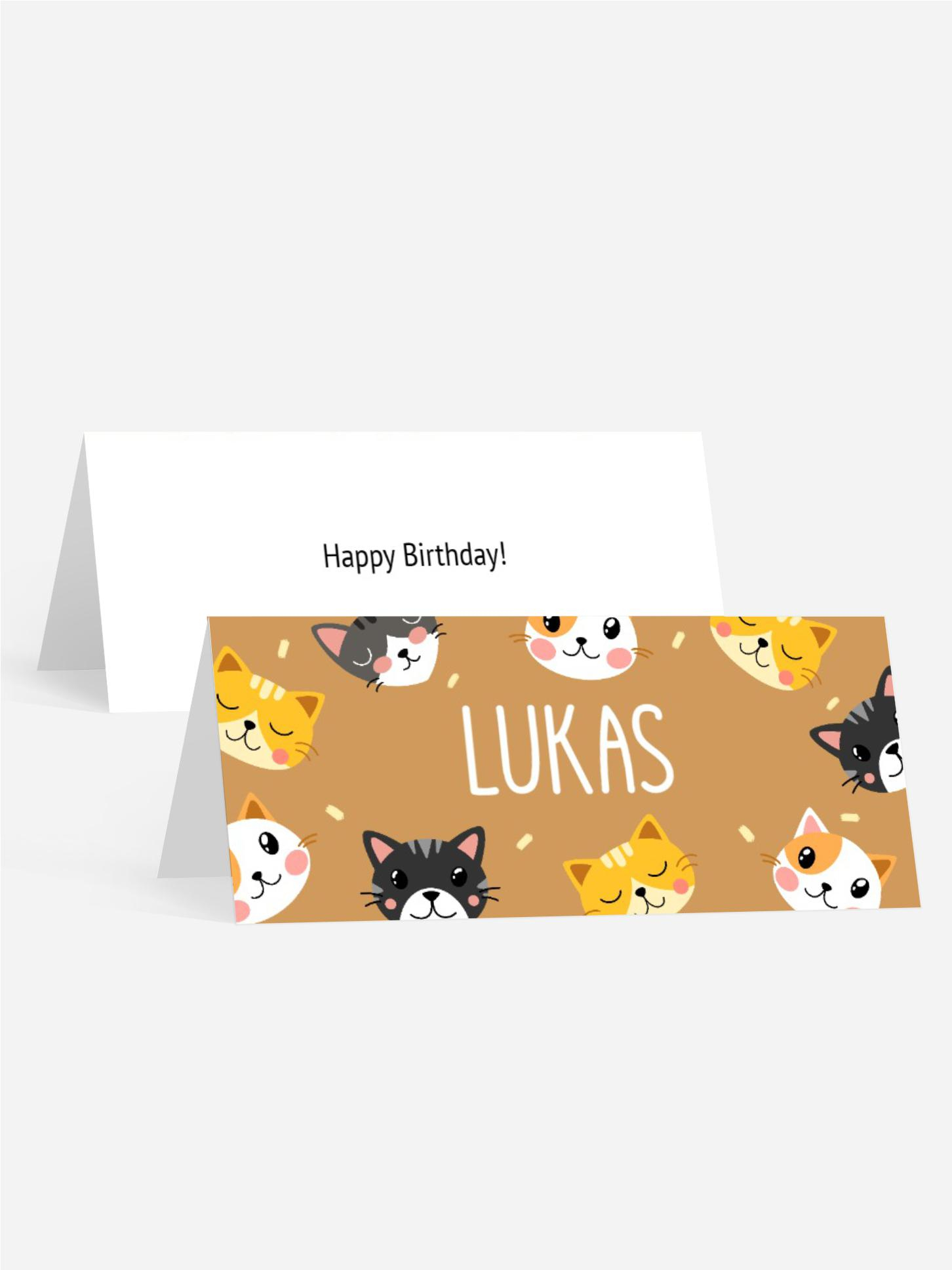 Tischkarte Kindergeburtstag Katzenbande