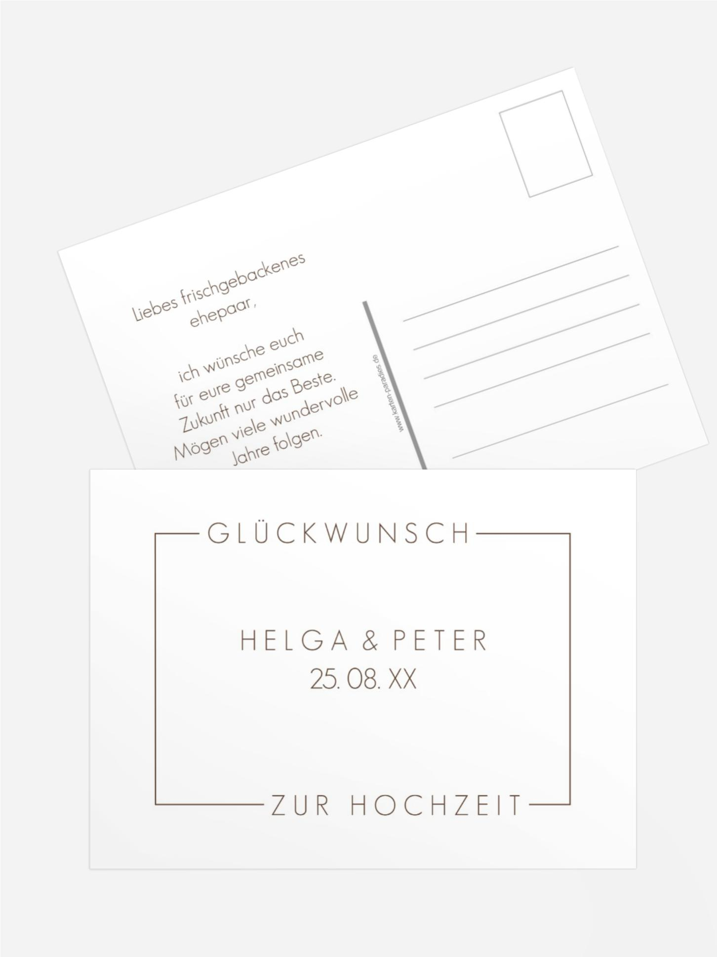 Glückwunschkarte zur Hochzeit Gemeinsam Gerahmt