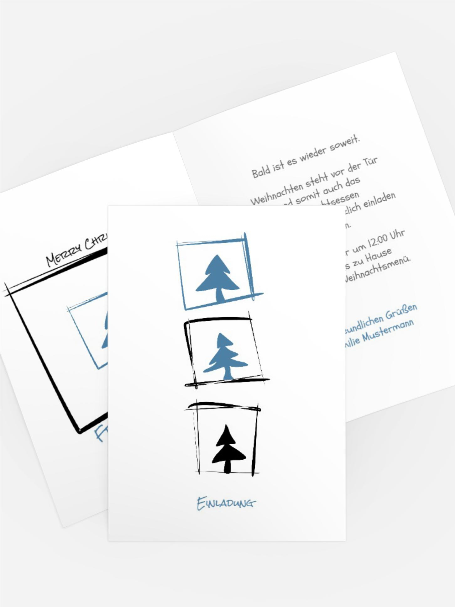 Weihnachts Einladungskarte privat Bäumchenbild