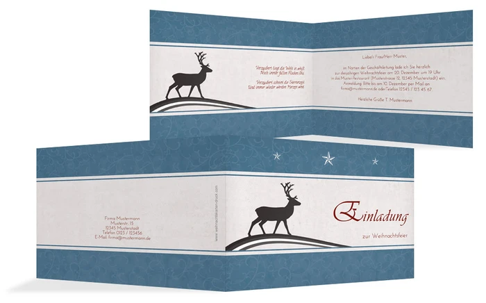 Weihnachtseinladung Geschäftlich classic Elch Weihnachtseinladung Geschäftlich classic Elch