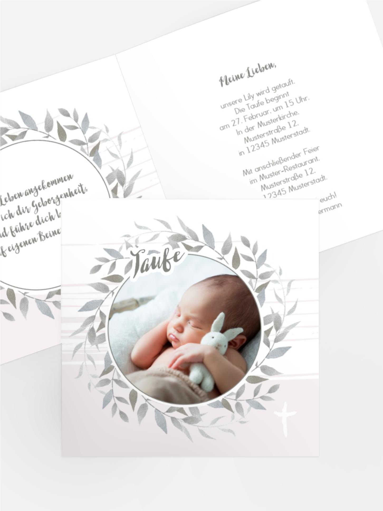Einladung zur Taufe Kranz