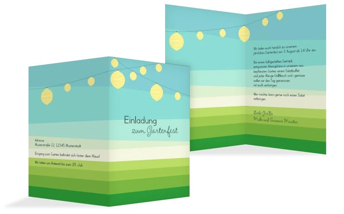 Einladung Sommerfest flächiger Garten
