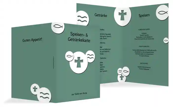Menükarte Taufe Taufsymbole