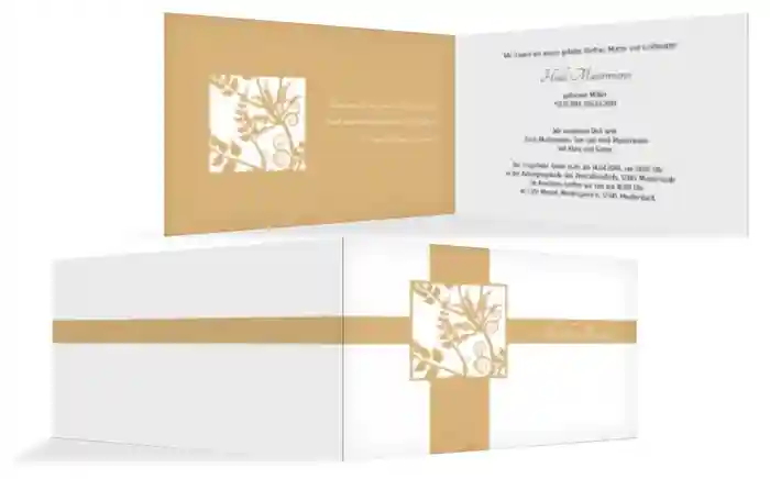 Trauerkarte Florales Quadrat quer