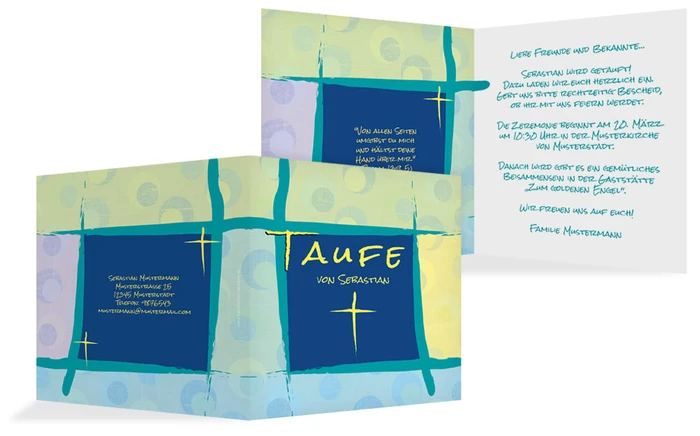 Taufkarte Kreuzrahmen