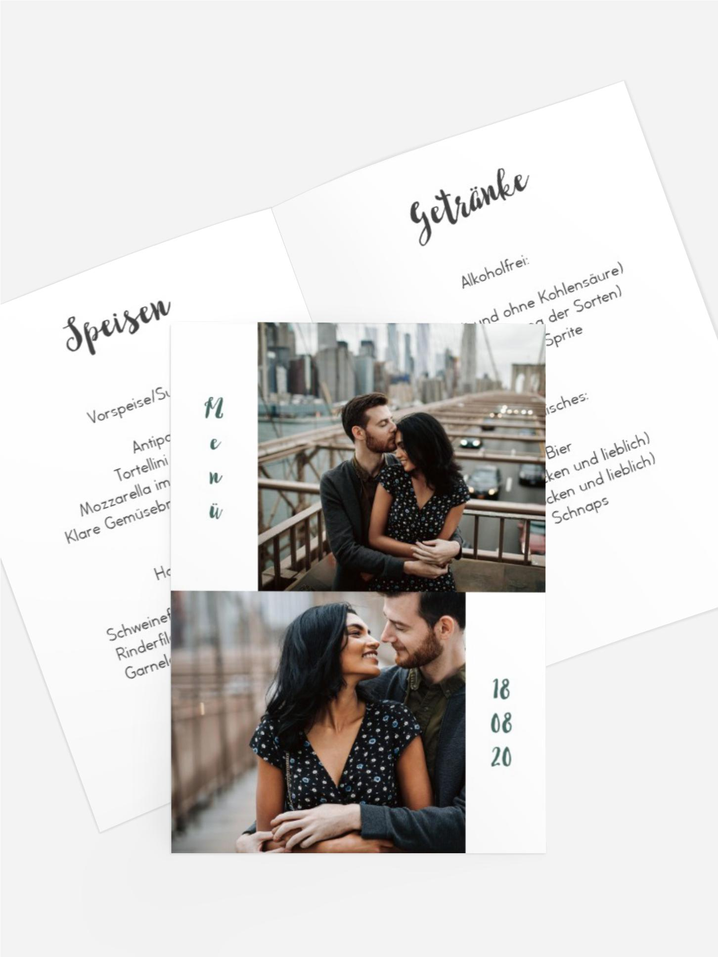 Menükarte Ich Du Wir