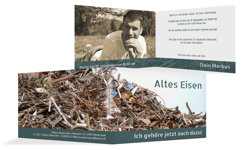 Geburtstagseinladung Altes Eisen Foto Geburtstagseinladung Altes Eisen Foto