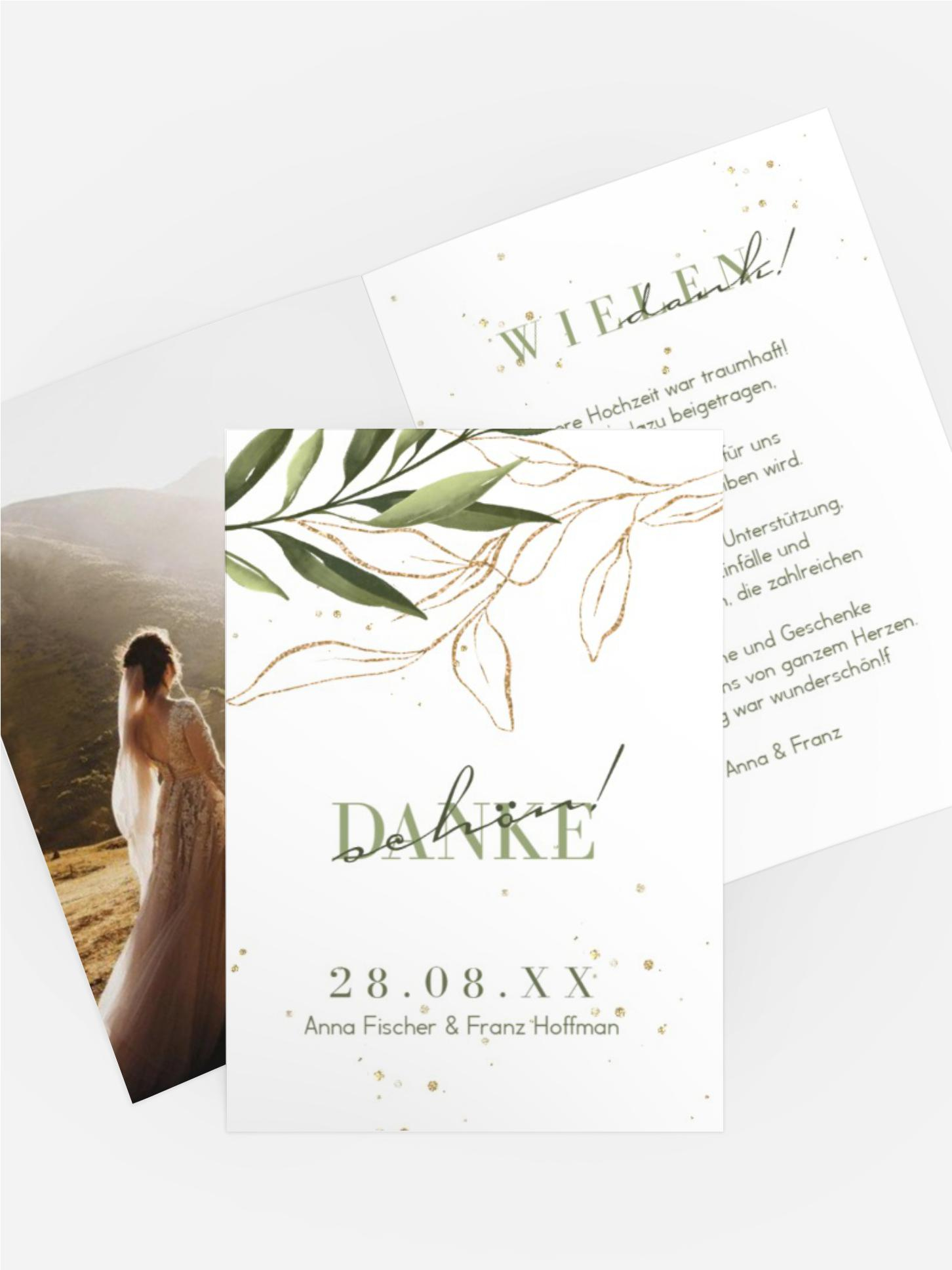 Dankeskarte Edelblatt