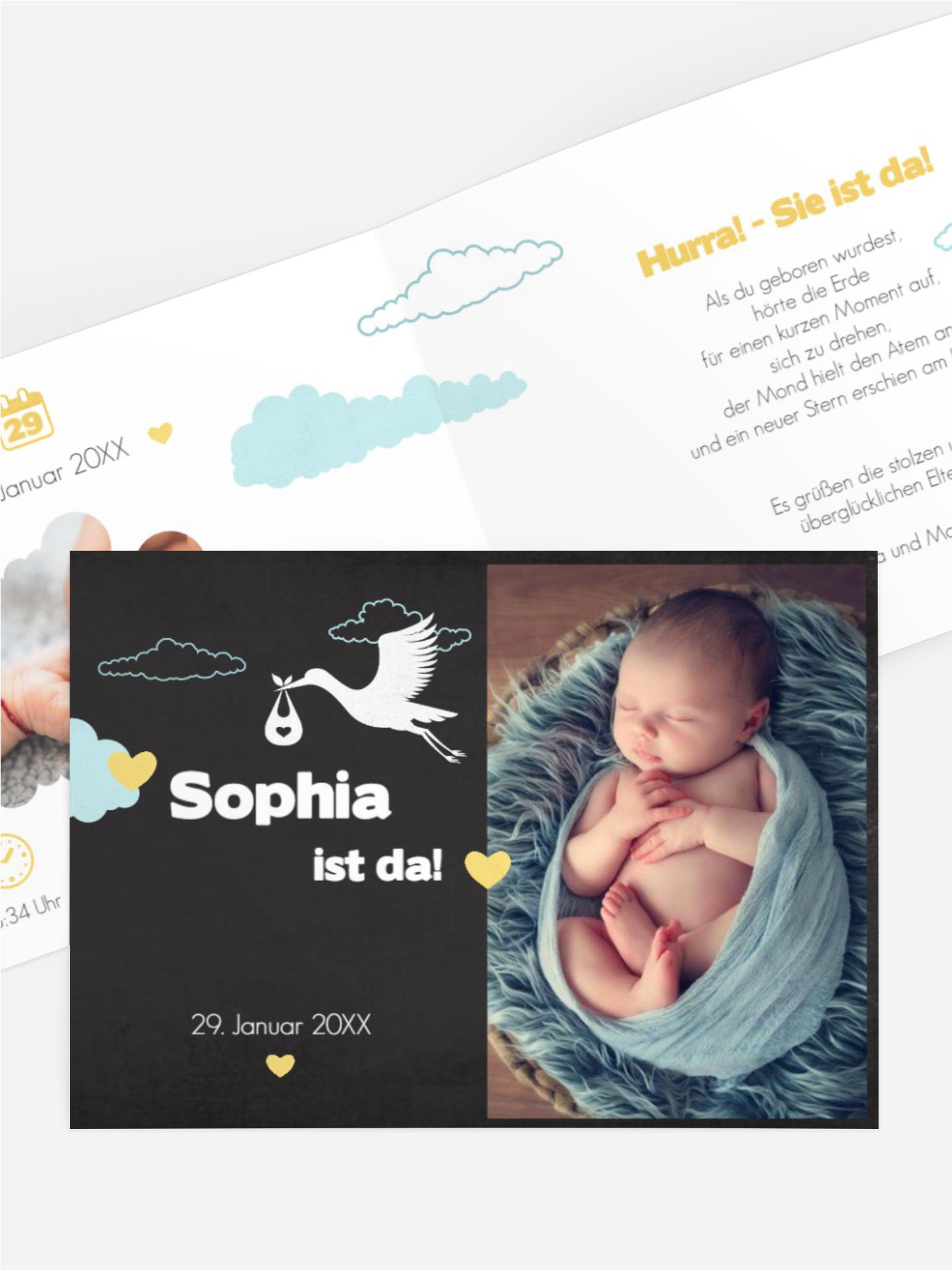 Babykarte Klapperstorch