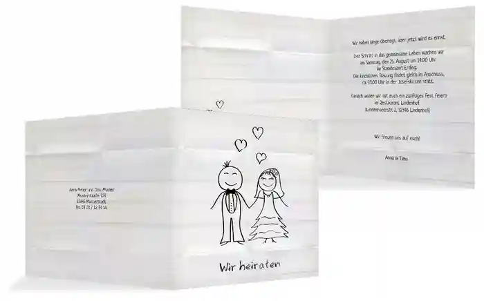 Einladungskarte zur Hochzeit Sweet Love