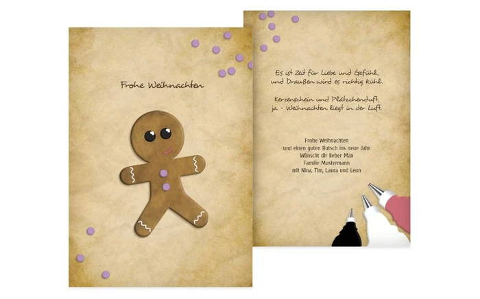 Weihnachtsgrußkarte Lebkuchenmännchen