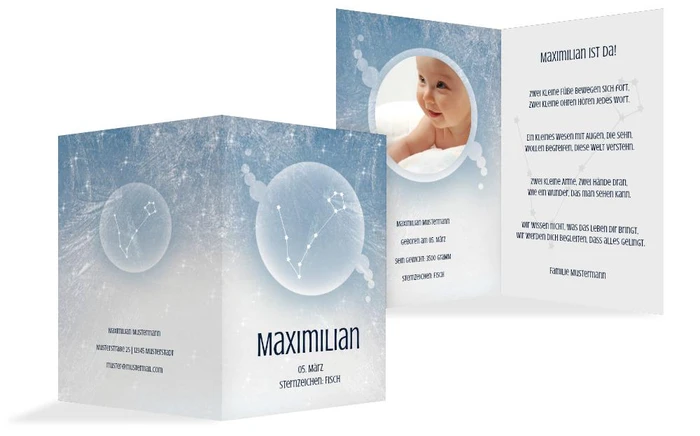 Geburtskarte Sternzeichen Fisch Geburtskarte Sternzeichen Fisch