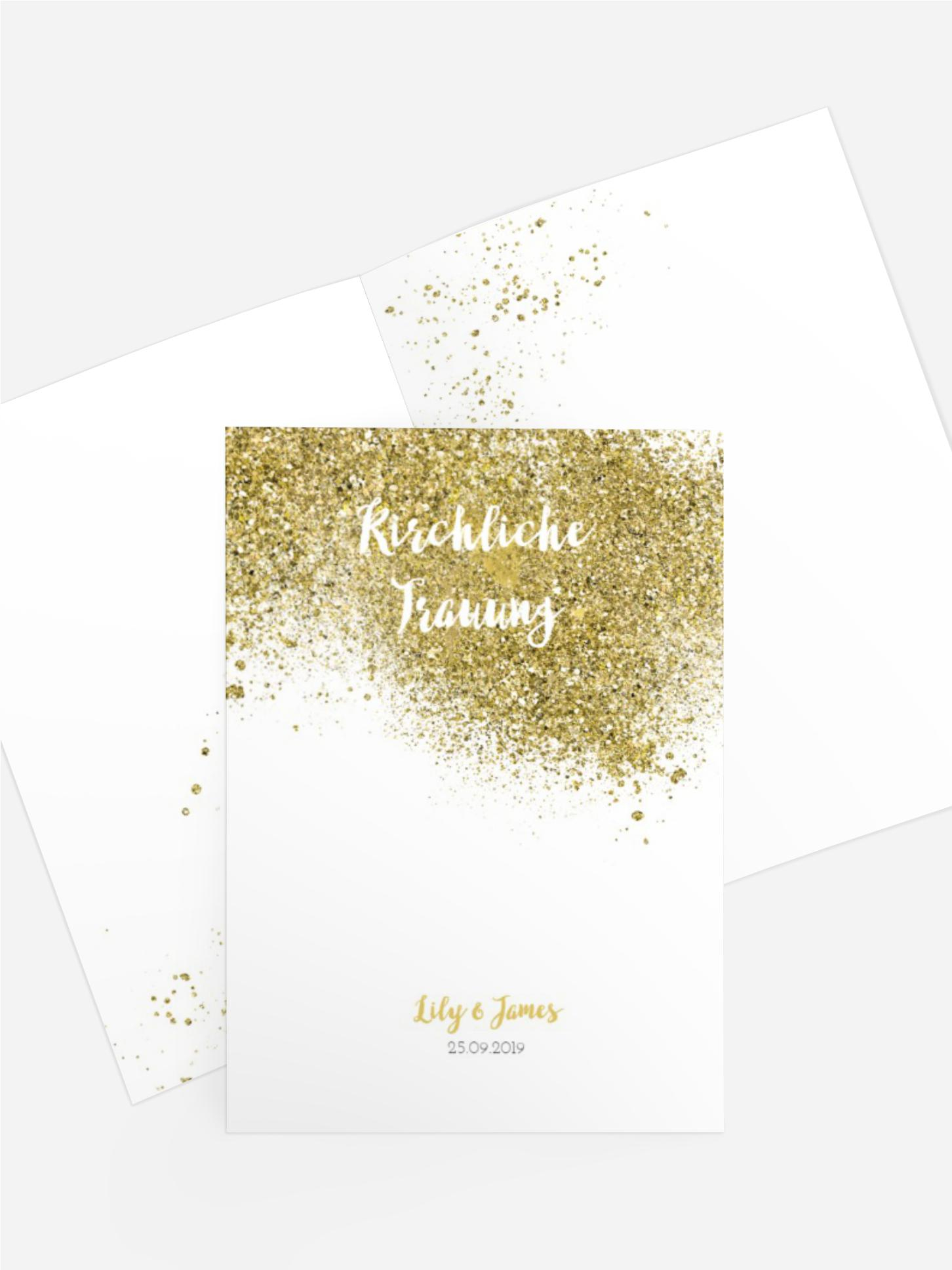 Kirchenheft Umschlag zur Hochzeit Gold