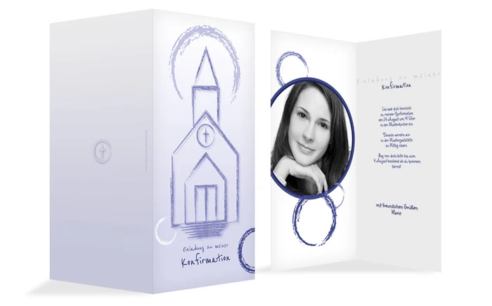 Einladungskarte Konfirmation Kirche