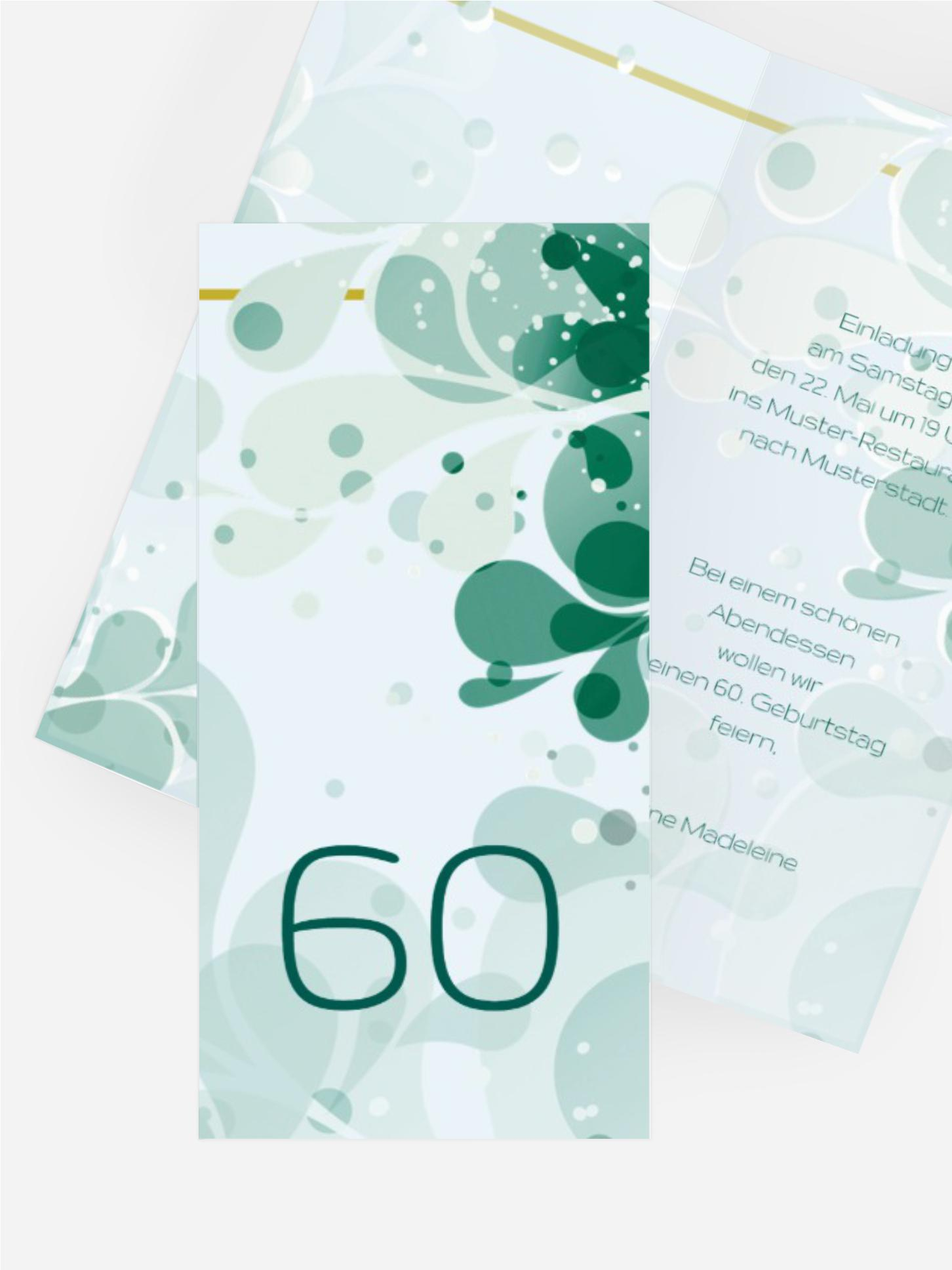 Geburtstagskarte Einladung Floral 60 Geburtstagskarte Einladung Floral 60