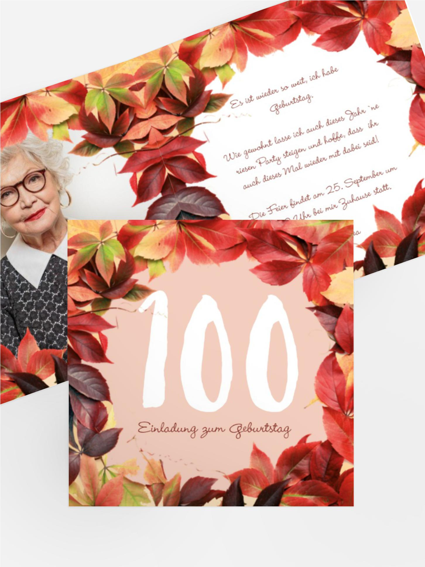 Geburtstagseinladung 100 Foto Blumentraum