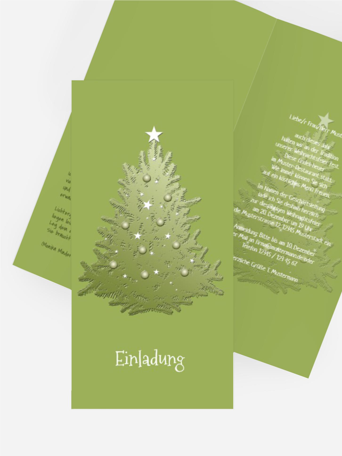 Weihnachtseinladung Geschäftlich geschmückter Baum