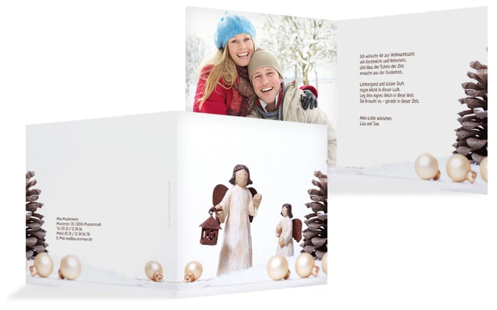 Weihnachtsgrußkarte Privat Weihnachtsengel