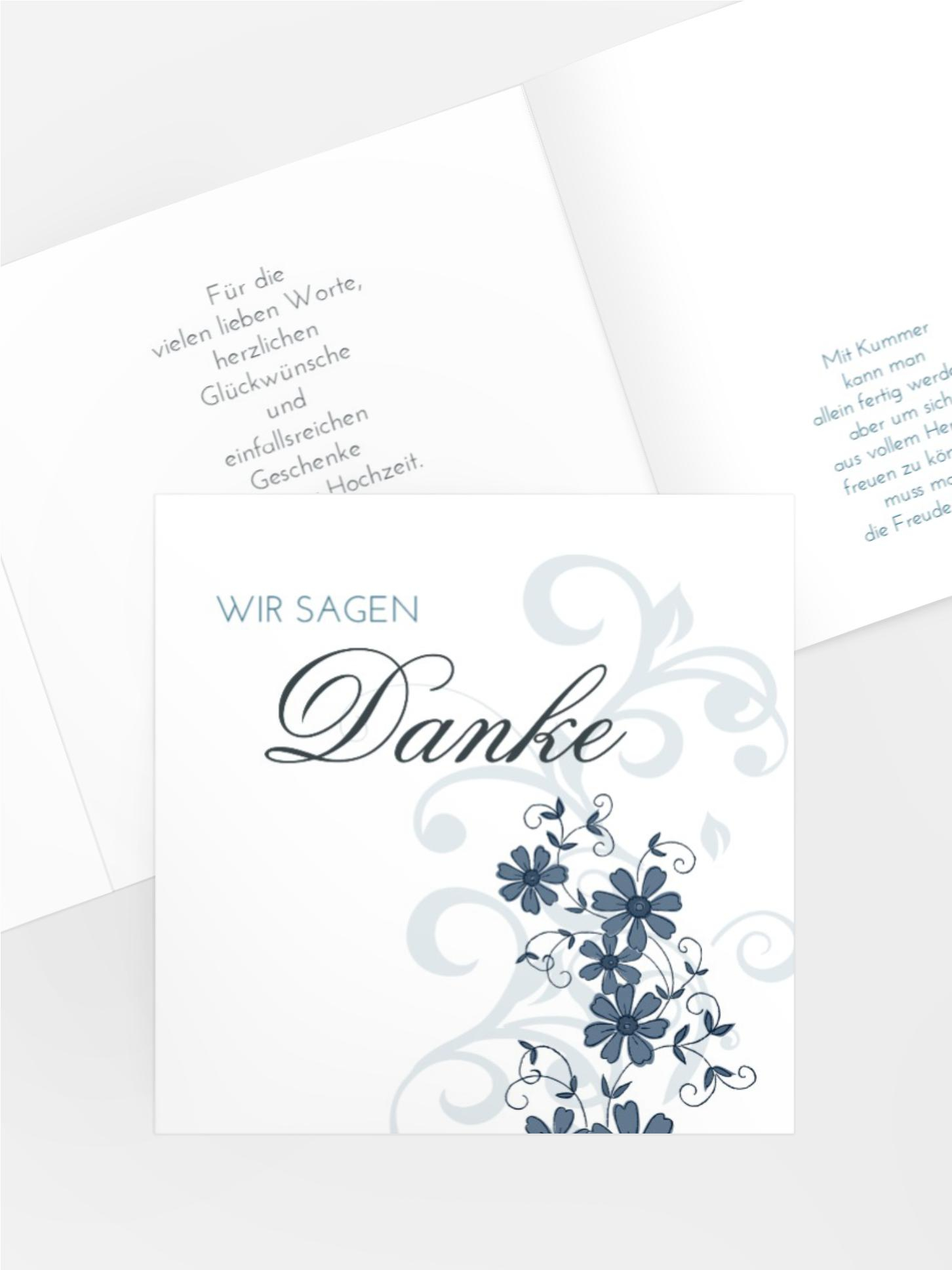 Hochzeit Dankeskarte Ranke