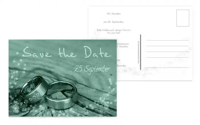 Save the Date Karte Hochzeit Eheringe