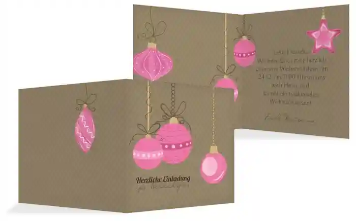 Weihnachtseinladung Bunte Kugeln Weihnachtseinladung Bunte Kugeln
