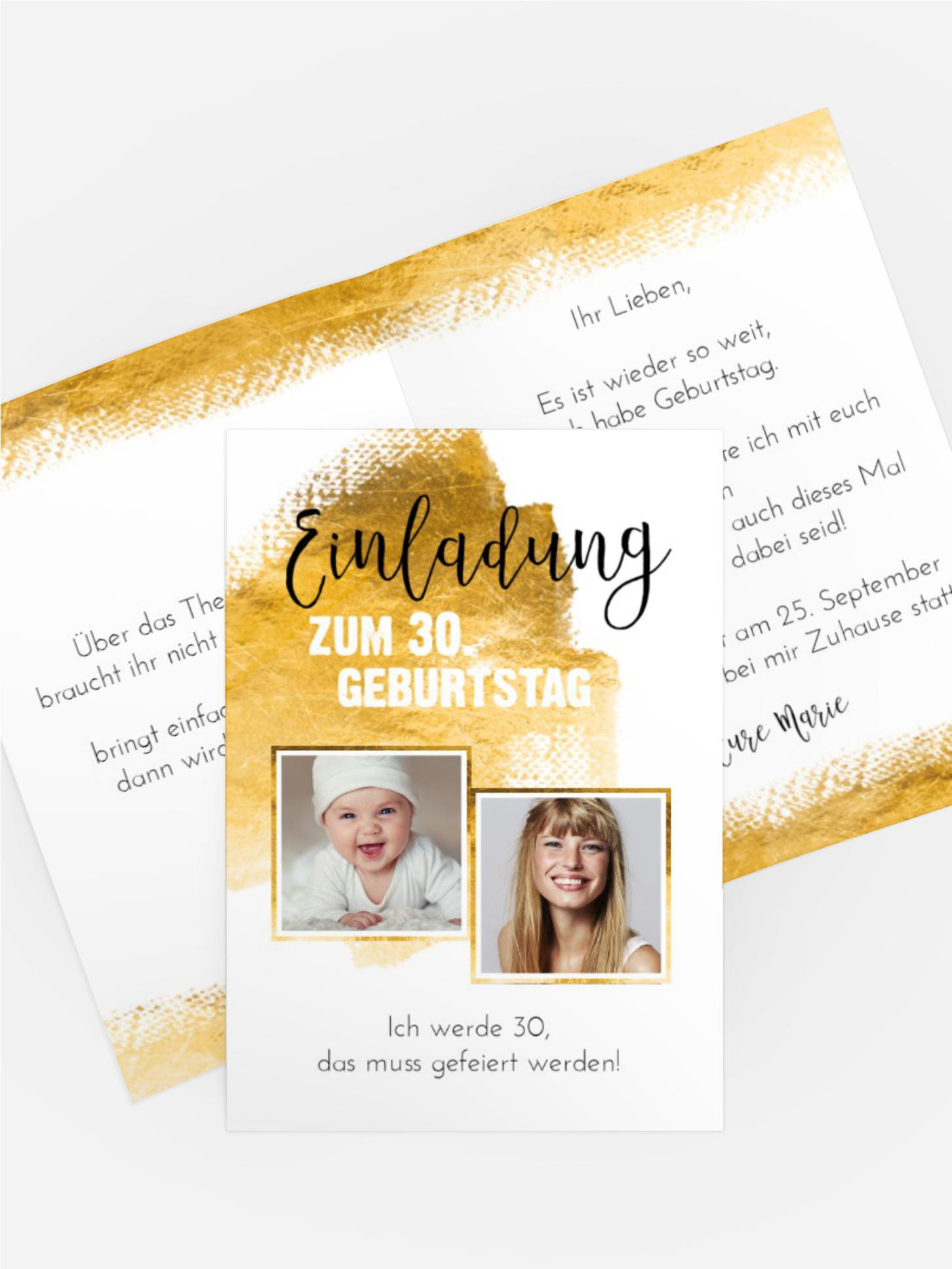 Geburtstagseinladung Metall 30