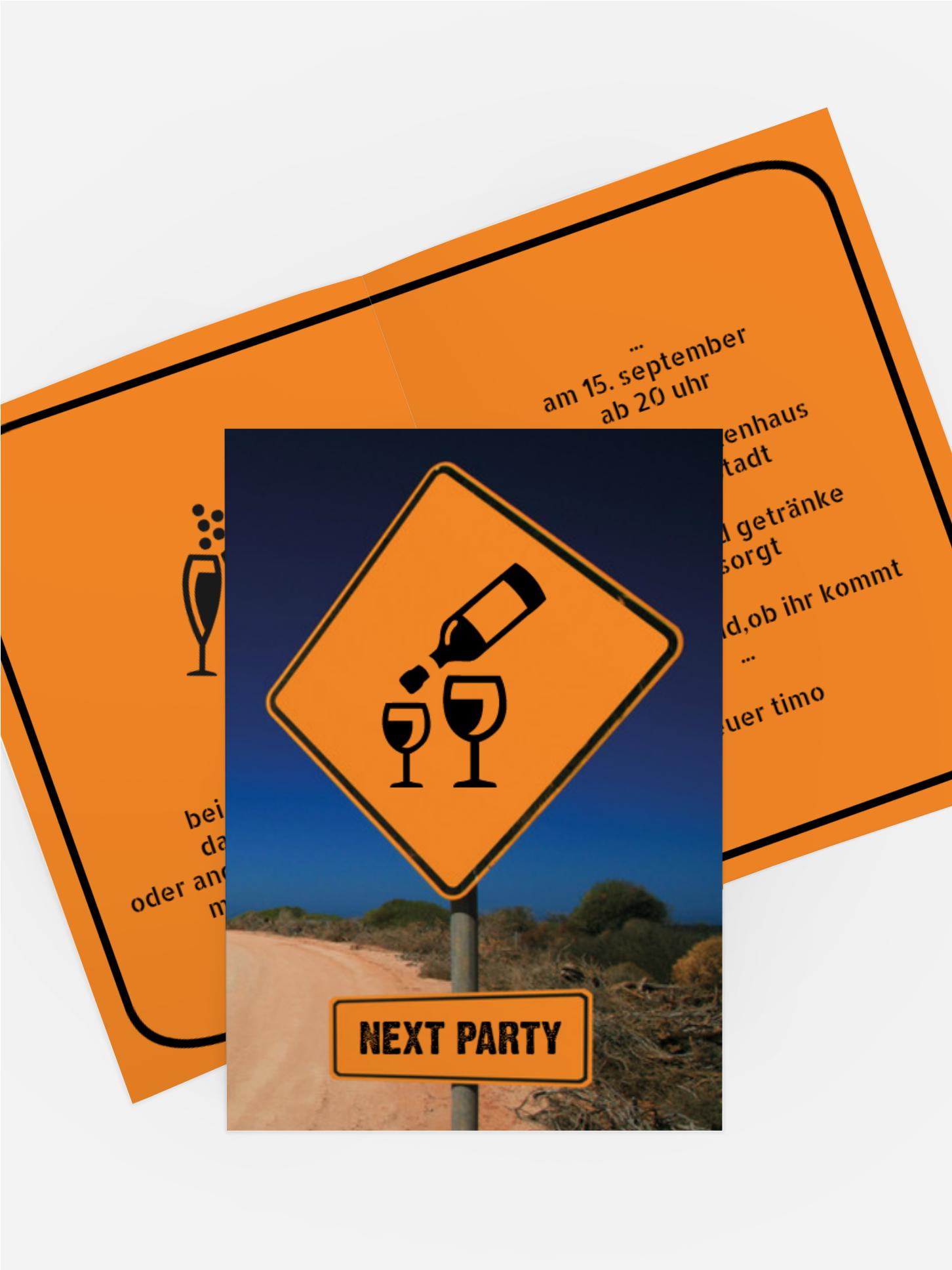 Geburtstagseinladungskarte Wegweiser