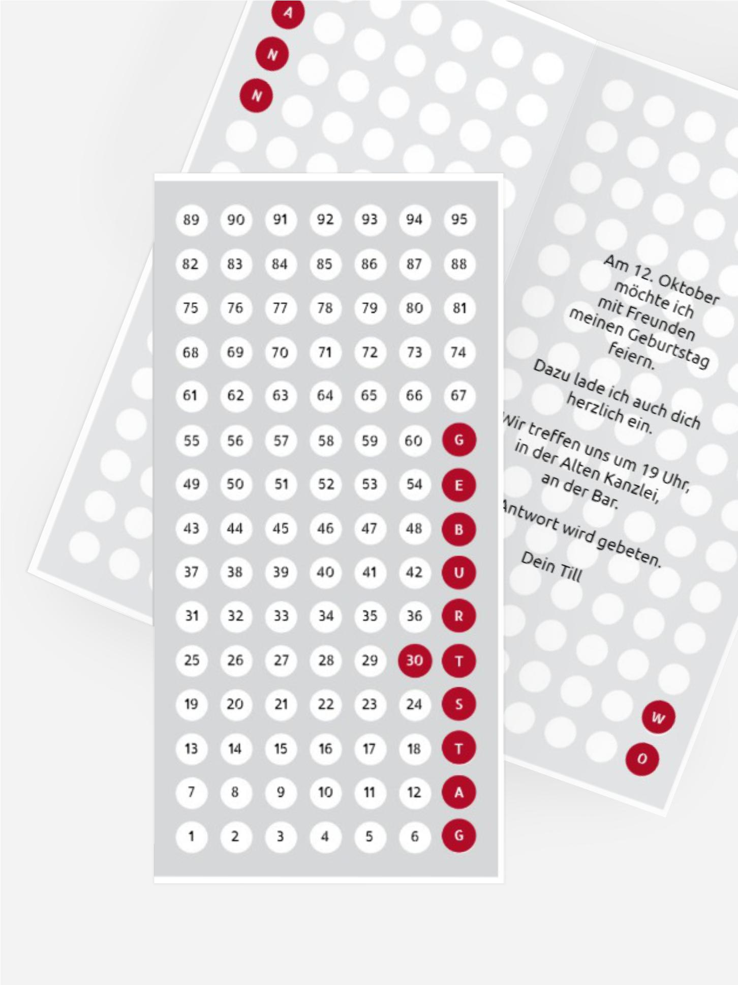 Geburtstagskarte Zahlenspiel 30