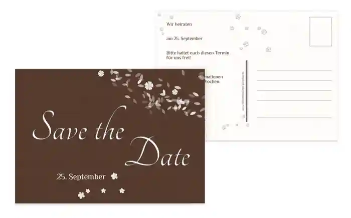 Save the Date Karte romantic flower