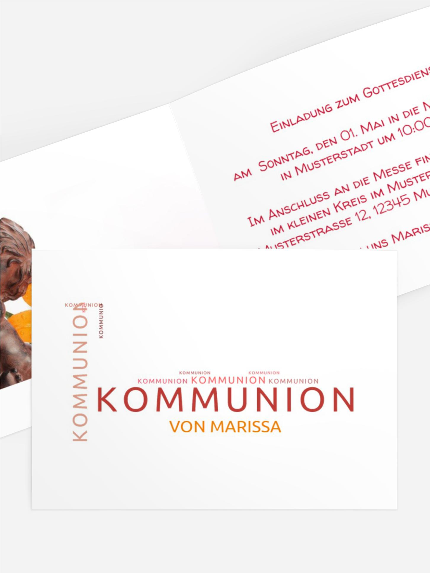 Einladungskarte Kommunion Script